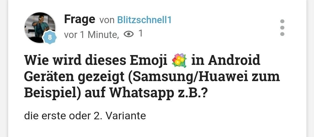 How is this emoji shown in Android devices Samsung Huawei for example on Whatsapp for example