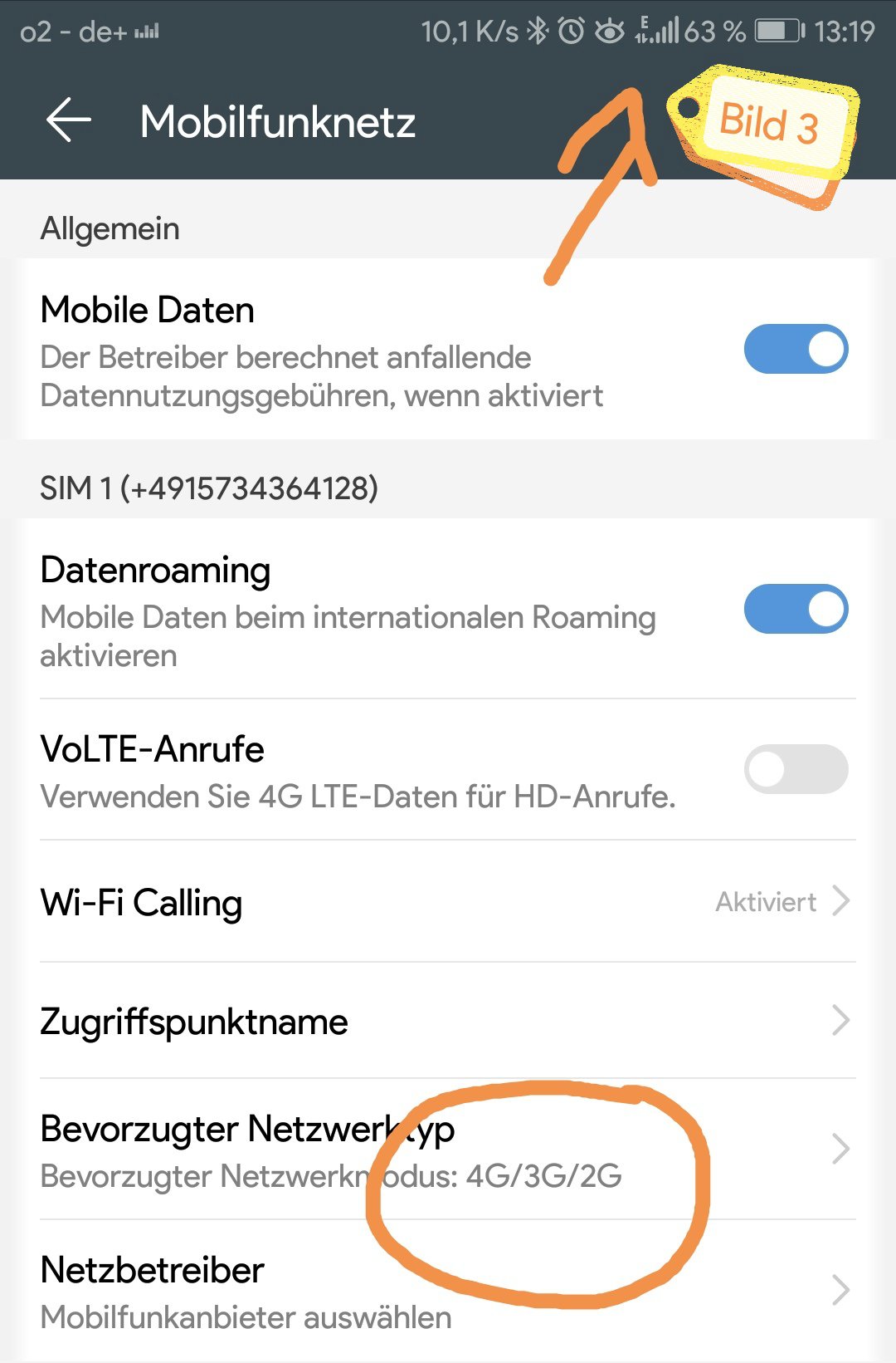 O2 mobile phone does not connect with 4G - 2