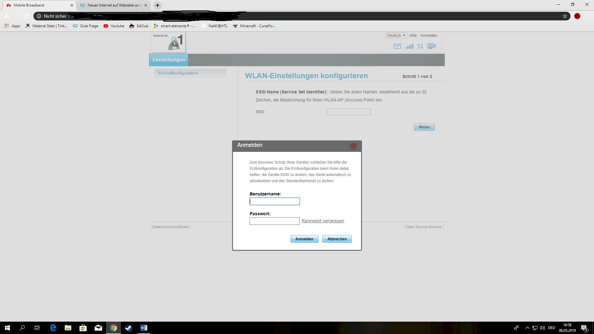 Sign up for a new internet